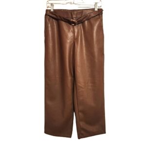 Marc New York Faux Leather Wide Leg Crop Pants Size 2